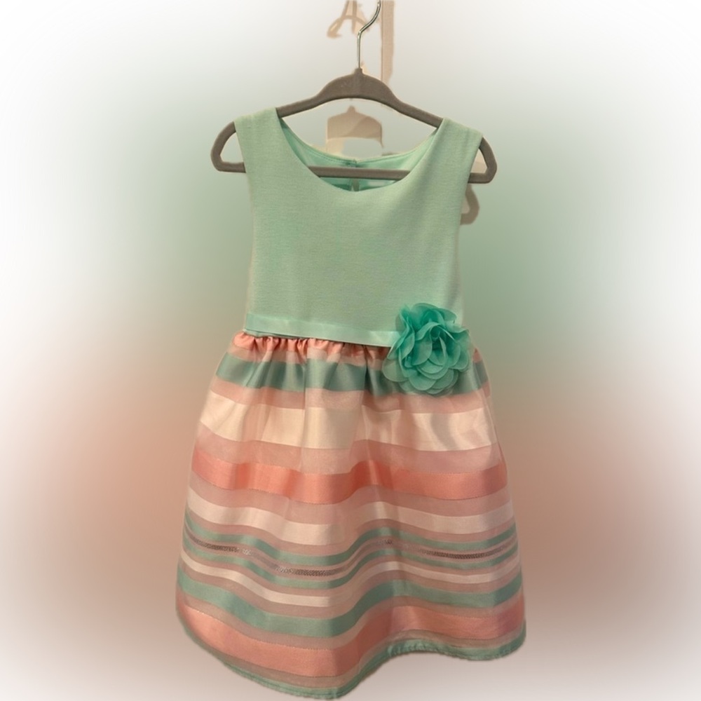 Girls Dress 5T Pastel Striped
